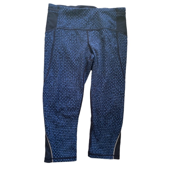 Lululemon Free Runner Crop (19") Shatter Weave Desert Teal Alberta Lake … - Picture 5 of 12